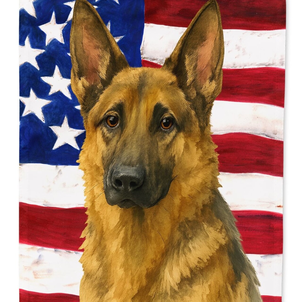 Edge Collections - 11.25" X 15.50" - Multicolor - German Shepherd American Garden Flag - 1 Piece